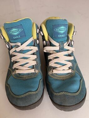 Merrell Teal and Yellow Lace-Up Trail Boots